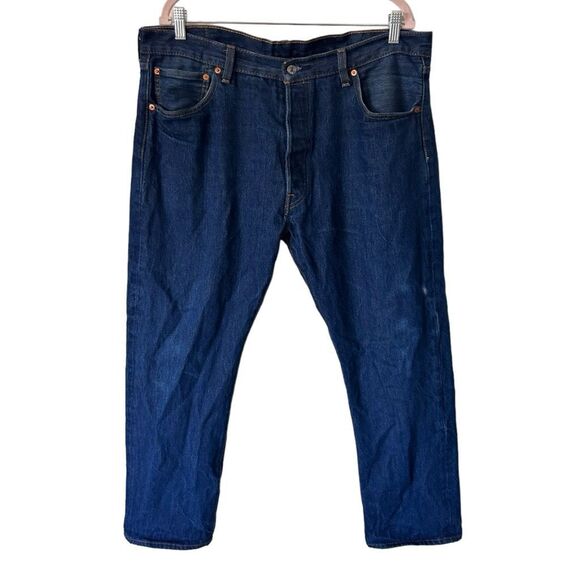 Levi's 501 High-Rise Straight Cropped Jeans Blue Denim Medium Wash Size W38 L30